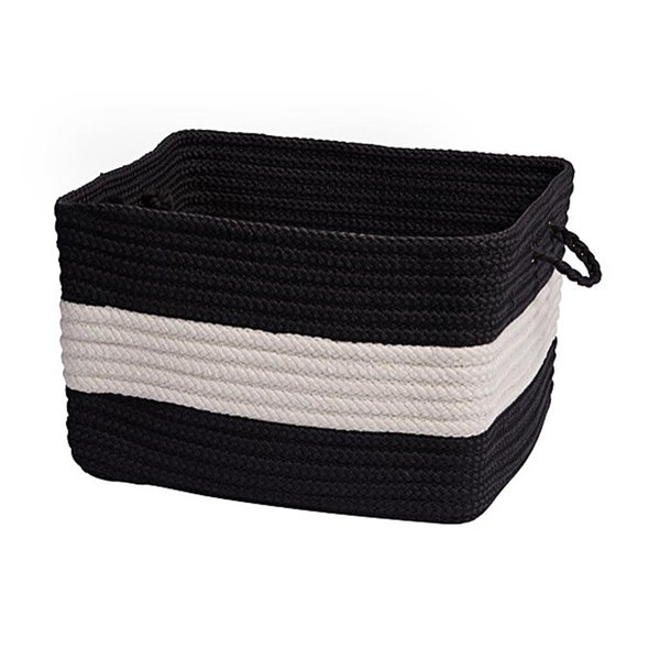 Colonial Mills Colonial Mills CB22A014X010S Rope Walk Utility Basket; Black & White - 14 x 14 x 10 in. CB22A014X010S